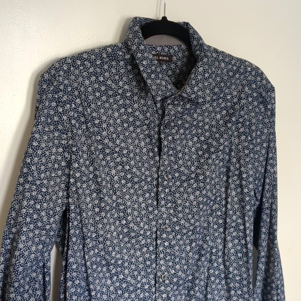 Michael kors spring floral print classic fit shirt